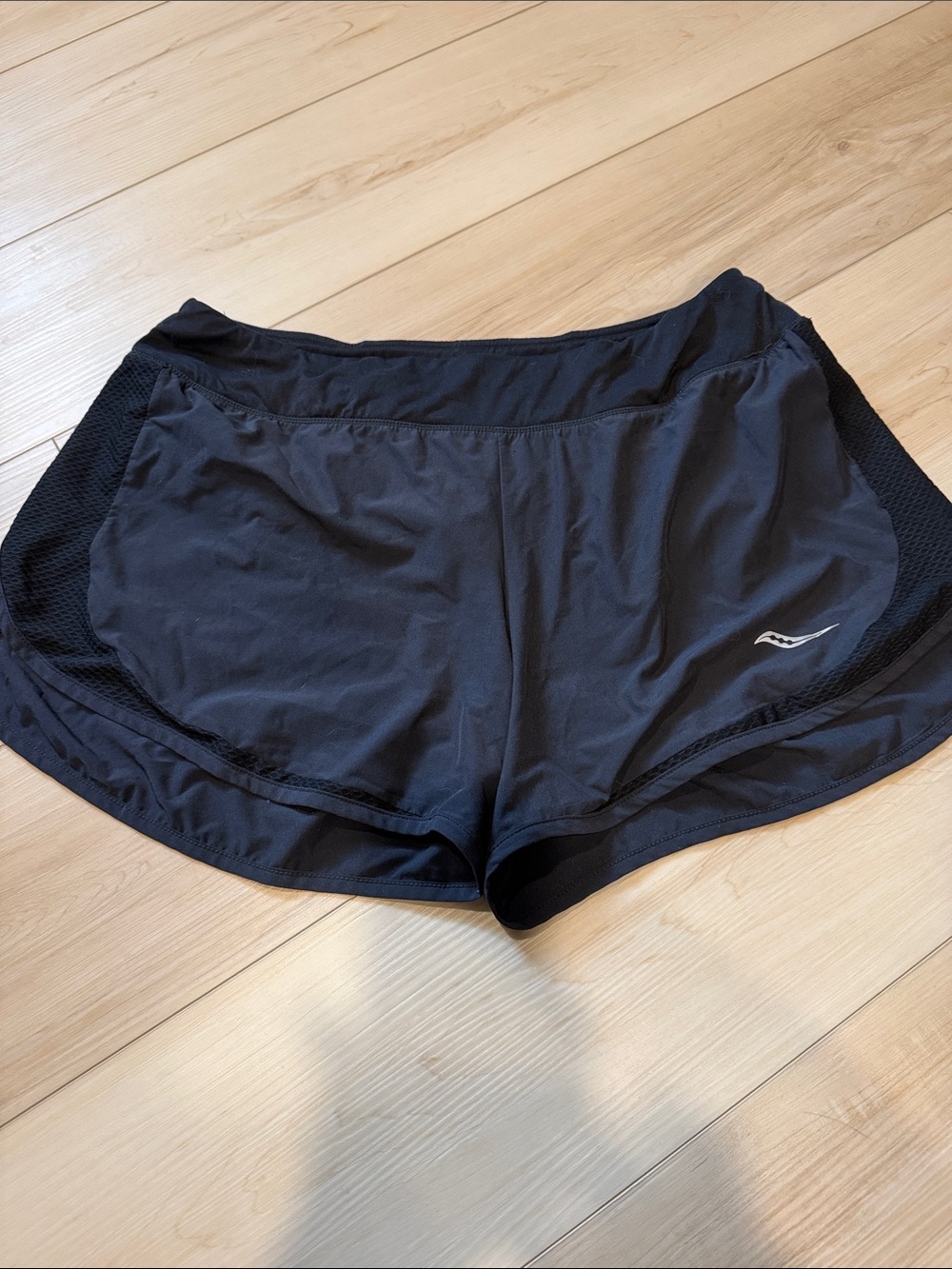 Saucony Black Women's Running Shorts with Mesh detailing